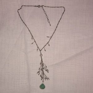 Sterling Silver Crystal Dangle Necklace